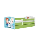 Kocot Kids, Kraina Lodu, Babydreams, łóżko z materacem, zielone, 80-180 cm