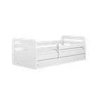 Kocot Kids, Tomi, łóżko z szufladą i materacem, białe, 80-140 cm