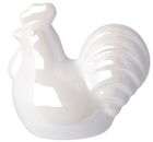 Kogut, figurka ceramiczna, biała perłowa, 6-6-10 cm