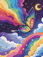 Koh-i-Noor, malowanie po numerach, Tęczowy Motyl, 40-50 cm