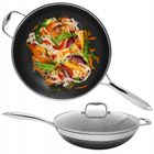 Kohersen, wok z powłoką diamond z pokrywką, black cube, 32 cm, 5,1l,