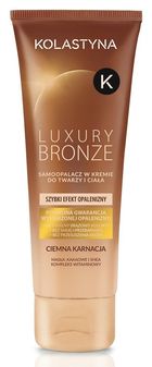 Kolastyna Luxury Bronze, samoopalacz w kremie do twarzy i ciała do ciemnej karnacji, 75 ml
