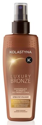 Kolastyna Luxury Bronze, samoopalacz w sprayu do twarzy i ciała, do każdej karnacji, 150 ml