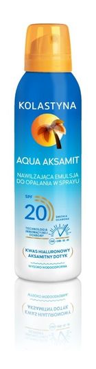 Kolastyna, Opalanie, emulsja do opalania nawilżająca, Aqua Aksamit SPF20, spray, 150 ml