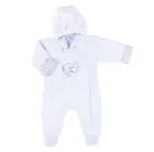 Kombinezon przejściowy chłopięcy z kapturem, biały, Eevi