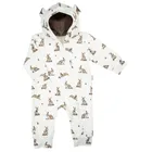 Kombinezon przejściowy chłopięcy z kapturem, ecru, Nicol