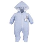 Kombinezon przejściowy chłopięcy z kapturem, niebieski, Eevi