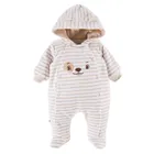 Kombinezon przejściowy chłopięcy z kapturem, ocieplany, beżowy, Eevi