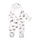 Kombinezon przejściowy chłopięcy z kapturem, ocieplany, biały, Nicol