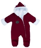 Kombinezon przejściowy chłopięcy z kapturem, ocieplany, bordowy, Nicol