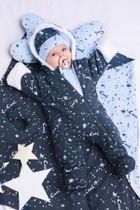 Kombinezon przejściowy chłopięcy z kapturem, ocieplany, granatowy, Cool, Nicol