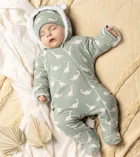 Kombinezon przejściowy chłopięcy z kapturem, ocieplany, miętowy, Nicol