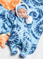 Kombinezon przejściowy chłopięcy z kapturem, ocieplany, niebieski, Nicol