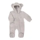 Kombinezon przejściowy chłopięcy z kapturem, ocieplany, szary, Nicol