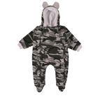 Kombinezon przejściowy chłopięcy z kapturem, szaro-czarny, Tup Tup