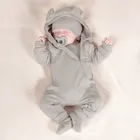 Kombinezon przejściowy chłopięcy z kapturem, szary, Nicol