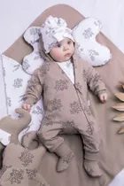 Kombinezon przejściowy dziewczęcy z kapturem, beżowy, Nicol