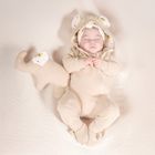 Kombinezon przejściowy dziewczęcy z kapturem, beżowy, Nicol