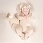 Kombinezon przejściowy dziewczęcy z kapturem, ocieplany, beżowy, Nicol