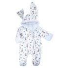 Kombinezon przejściowy dziewczęcy z kapturem, ocieplany, biały, Nicol