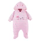 Kombinezon przejściowy dziewczęcy z kapturem, ocieplany, różowy, Eevi
