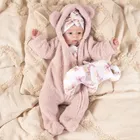 Kombinezon przejściowy dziewczęcy z kapturem, ocieplany, różowy, Nicol