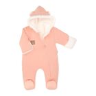 Kombinezon przejściowy dziewczęcy z kapturem, ocieplany, różowy, Nicol