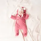 Kombinezon przejściowy dziewczęcy z kapturem, ocieplany, różowy, Nicol