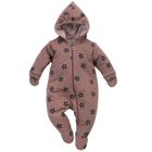 Kombinezon przejściowy dziewczęcy z kapturem, ocieplany, różowy, Pinokio
