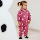Kombinezon przejściowy dziewczęcy z kapturem, różowy, Eevi
