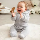 Kombinezon przejściowy niemowlęcy z kapturem, szary, Eevi