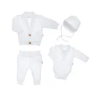 Komplet chłopięcy 4-częściowy, biały, Nicol