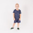 Komplet chłopięcy, Bluzka z krótkim rękawem, Szorty, granatowy, Nicol