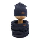 Komplet chłopięcy, Czapka, Komin, granatowy, Nicol