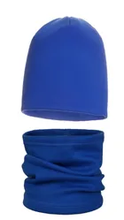 Komplet chłopięcy, Czapka, Komin, niebieski, Ambra