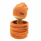 Komplet chłopięcy, Czapka, Komin, pomarańczowy, Nicol