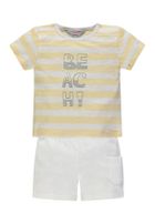 Komplet chłopięcy, T-shirt, Szorty, żółty, Kanz
