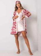 Komplet damski, Koszula nocna bez rękawów, Szlafrok, różowy, Xsapienza