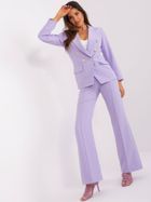 Komplet damski, Marynarka, Spodnie materiałowe, fioletowy, Italy Moda