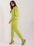 Komplet damski, welurowy, zielony, Italy Moda