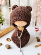 Komplet dziecięcy, Czapka, Chustka, brązowy, Iltom