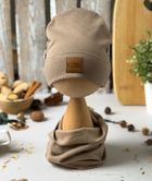 Komplet dziecięcy, Czapka, Komin, beżowy, Iltom
