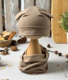 Komplet dziecięcy, Czapka, Komin, beżowy, Iltom