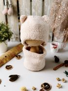 Komplet dziecięcy, Czapka, Komin, beżowy, Iltom