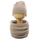 Komplet dziecięcy, Czapka, Komin, brązowy, Nicol