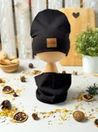 Komplet dziecięcy, Czapka, Komin, czarny, Iltom