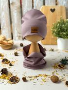 Komplet dziecięcy, Czapka, Komin, fioletowy, Iltom