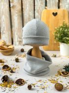 Komplet dziecięcy, Czapka, Komin, szary, Iltom