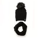 Komplet dziecięcy, Czapka z pomponem, Komin, czarny, Iltom