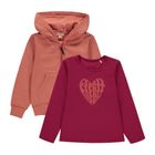 Komplet dziewczęcy, Bluzka z długim rękawem, Bluza z kapturem, rozpinana, mix, Eprit